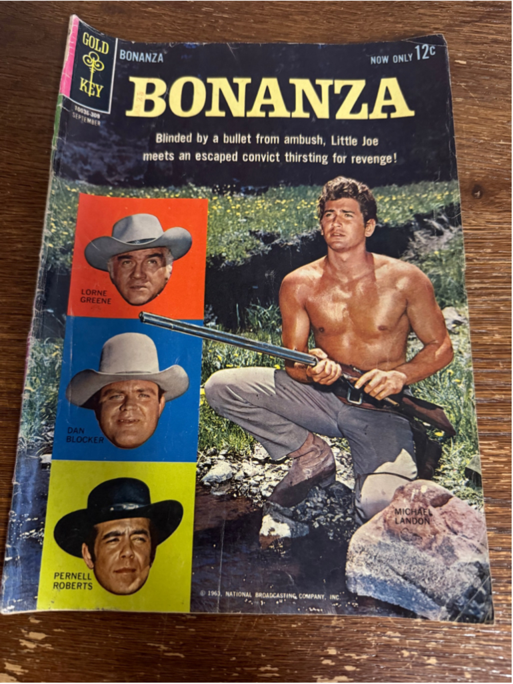 Vintage Bonanza Gold Key Comic September 12 Cent Michael Landon TV Photo Cover